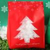 50Pcs Christmas Candy Box New Year Gift Box Xmas Tree Snowflake Gift Bag Cookies Pack Bag Plastic Bags for Event Party