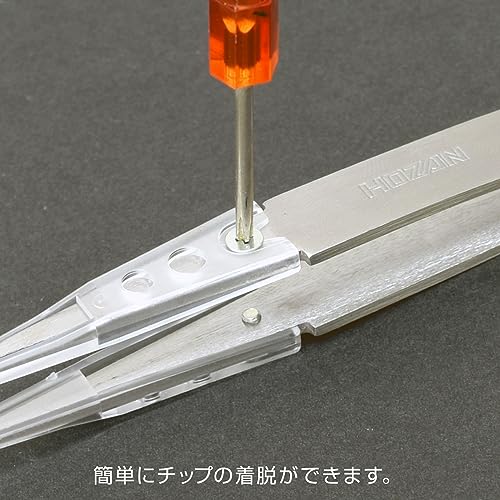 HOZAN Clear Tip Tweezers, 125mm Total Length, 10mm Opening Width, 1.2mm Tip Width, Straight, P-640-A