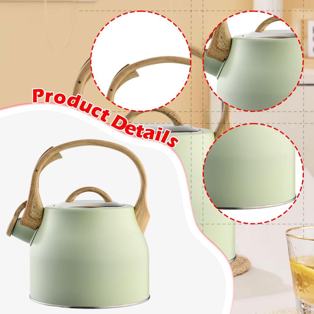 Whistling Kettle Stainless Steel 3L Lightweight Portable Easy To Carry Teakettle Stovetop for