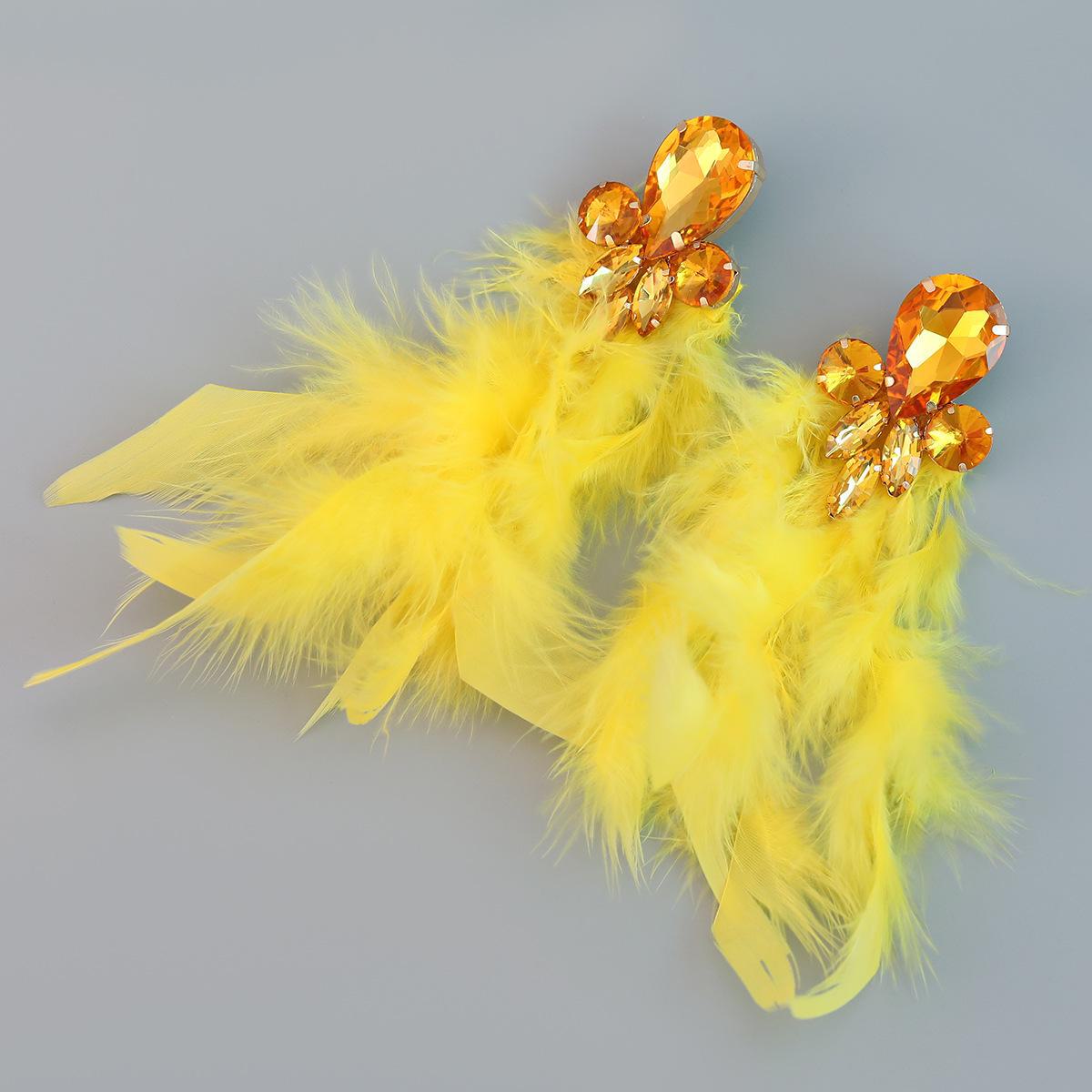 

Длинные серьги-перья с кисточками в стиле бохо с элементами из сплава и бриллиантами для женщин жёлтый