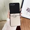 For Samsung Galaxy Z Flip7 5G Case Rhinestones Rhombus Pattern PU + TPU Phone Cover with Ring Holder