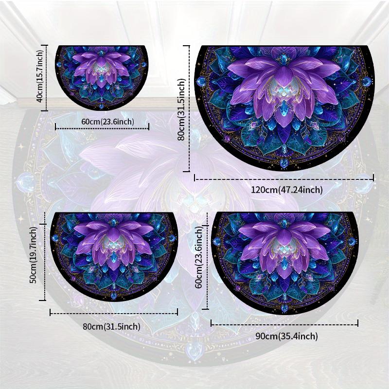 Minimalist Semi-Circular Carpet Soft Non-Slip Decorative Mat 2D Print Aesthetic Rug for Front Door Porch Home Decor Gift