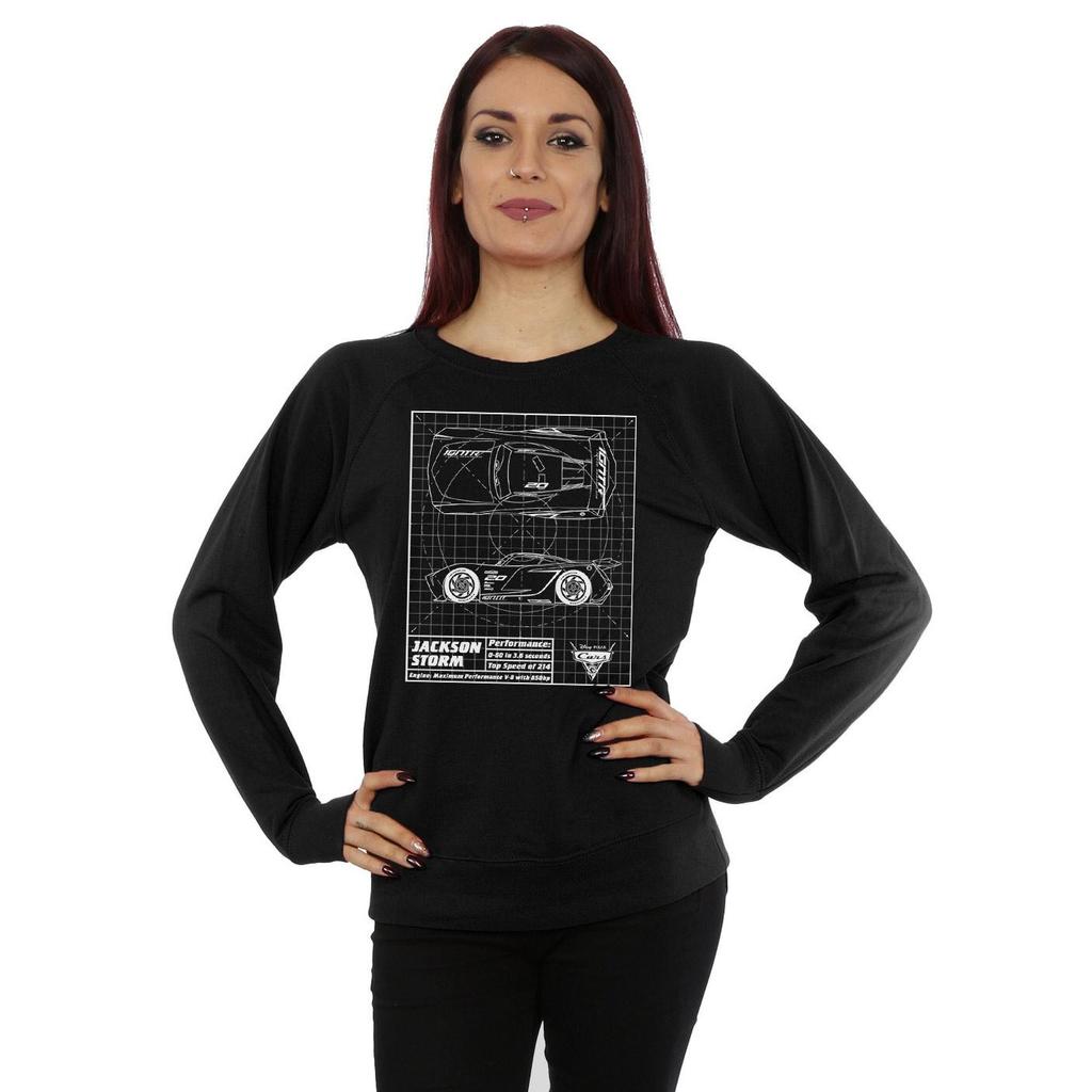 Disney Womens/Ladies Cars Jackson Storm Blueprint Sweatshirt