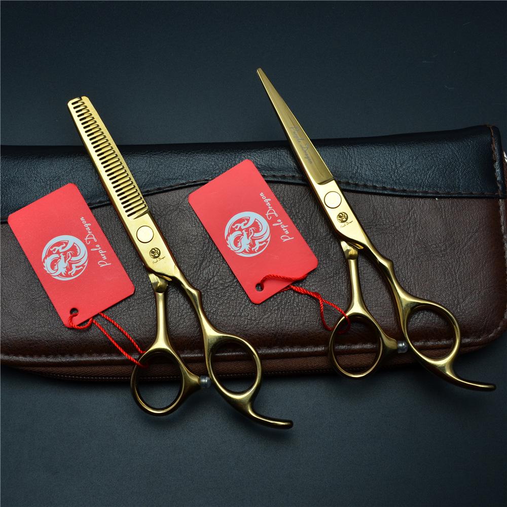 Lila Drache 5,5-6,0 Zoll Goldene Friseurscheren: Gerade Scheren, Ausdünnscheren und Pony-Scheren.