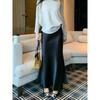 Kumikumi High-Grade Solid Elegant Satin Versatile Skirt Women's Autumn High Waist Slimming Fishtail Skirt Long dress