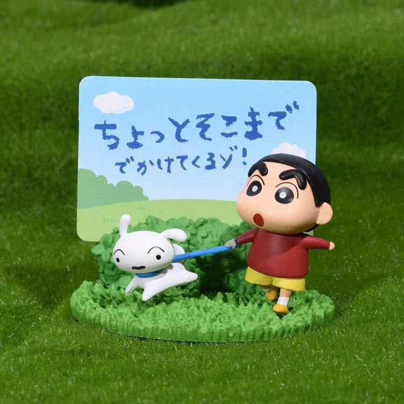 Crayon Shin-chan Family Message Board Adorable Office Stationery Assistant Cake Decor Pvc Figurine Blind Box