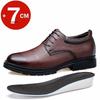 Fashion Hidden Heel 7CM Men Leather Shoes Plus Size Elevator Shoes Man Height Increase Business Office Oxfords Footwear Lift Suit Shoes