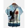 2026 Summer New Men's Top 3D Digital Printed Abstract Hawaiian Collar Short Sleeve Shirt