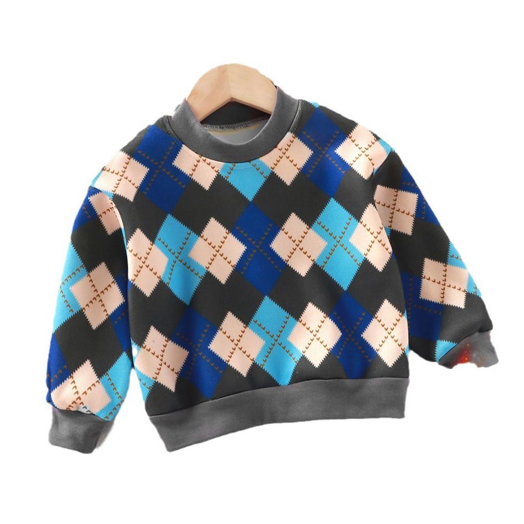 Children, Velvet, T-shirt, Boys', Thickened, Sweater, Girls', Warm Hoodie, Children's Clothing