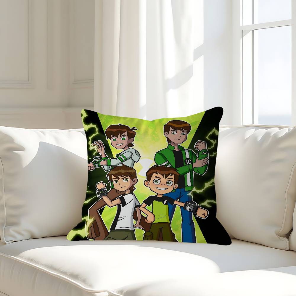 B-Ben10 Animated Cushion Cover Car Throw Pillow Case For Sofa Car Christmas Gift 40x40cm 45x45cm