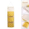 3 Pockets Wall Door Closet Home Hanging Storage Bag Linen Fabric Organizer Pouch