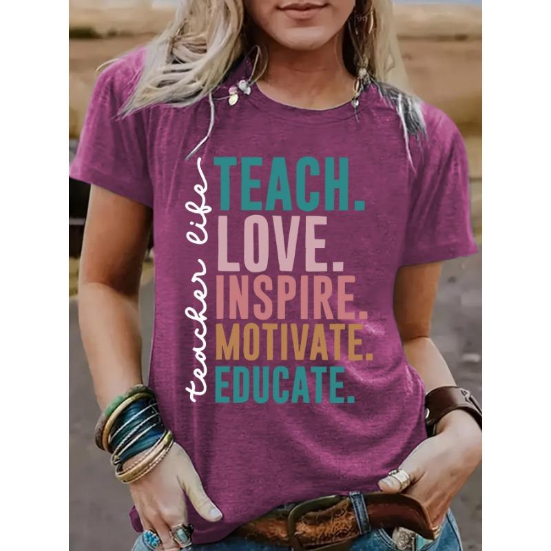 Sommar Tryckt Rundhalsad Pullover Kortärmad Dam T-shirt