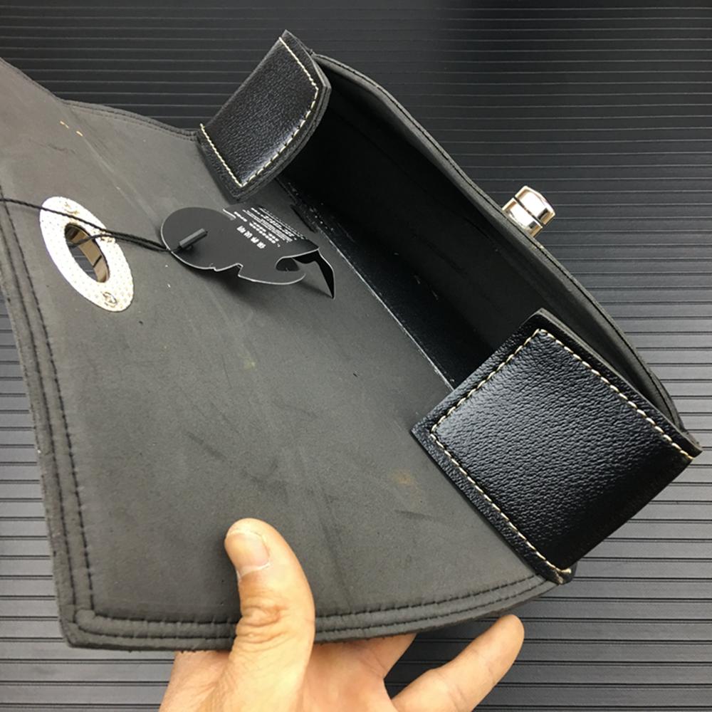 Motorcycle Saddlebag Black PU Leather Luggage Tool Bag Side Clinch Bolt Saddle Bag Universal for Harley Sportster Racer