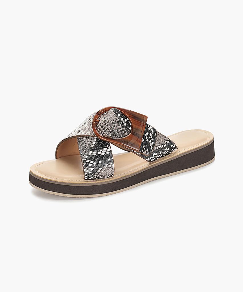 Recur Ecur Anello Modern Summer Platform Sandals Beige 1289