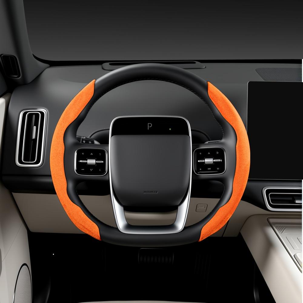 Steering wheel segmented 3pcs protective cover, fur anti slip assist, car interior, izable for multiple models