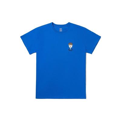Vans Smiley Ice Cream Crew Neck Short Sleeve T-Shirt Women Tops Blue VN000FQPCGP