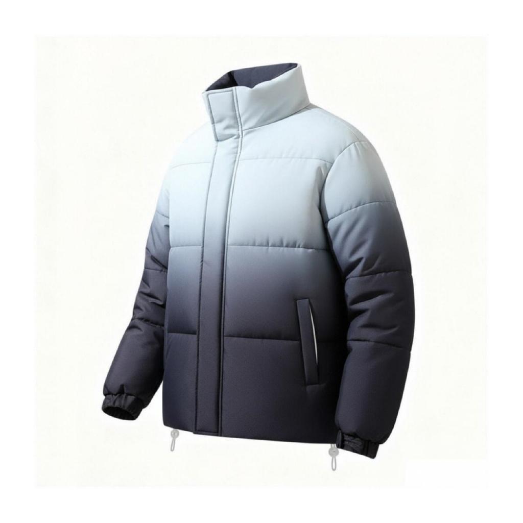 Men's Casual Gradient Color Cotton-padded Jacket, Men's Loose Stand-up Collar Cotton-padded Jacket, Thickened Cotton-padded Jacket