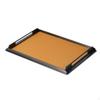 Tray with Handles Rectangular Metal Frame Platter for Desktop, Coffee Table, Vanity Creamy