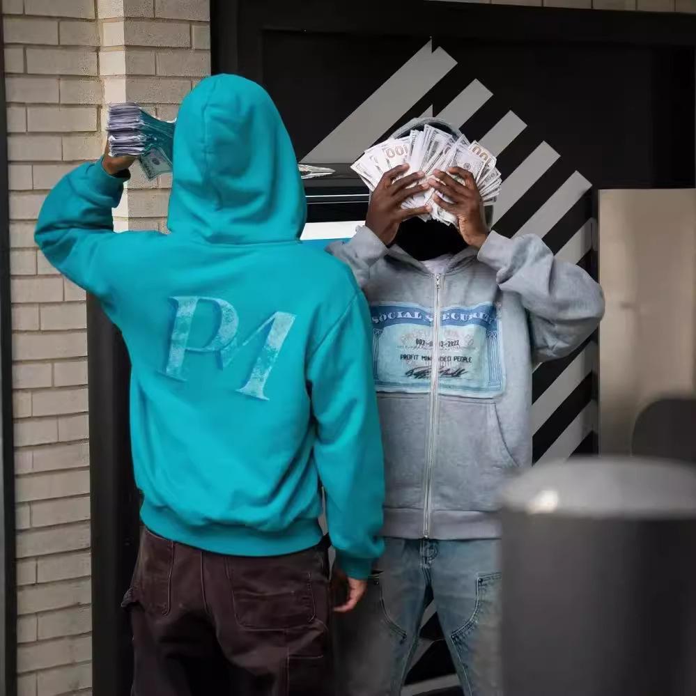 Amerikansk Street Style Dragkedja Huvtröja Jacka - Trendig, Avslappnad och Mångsidig Sportkläder