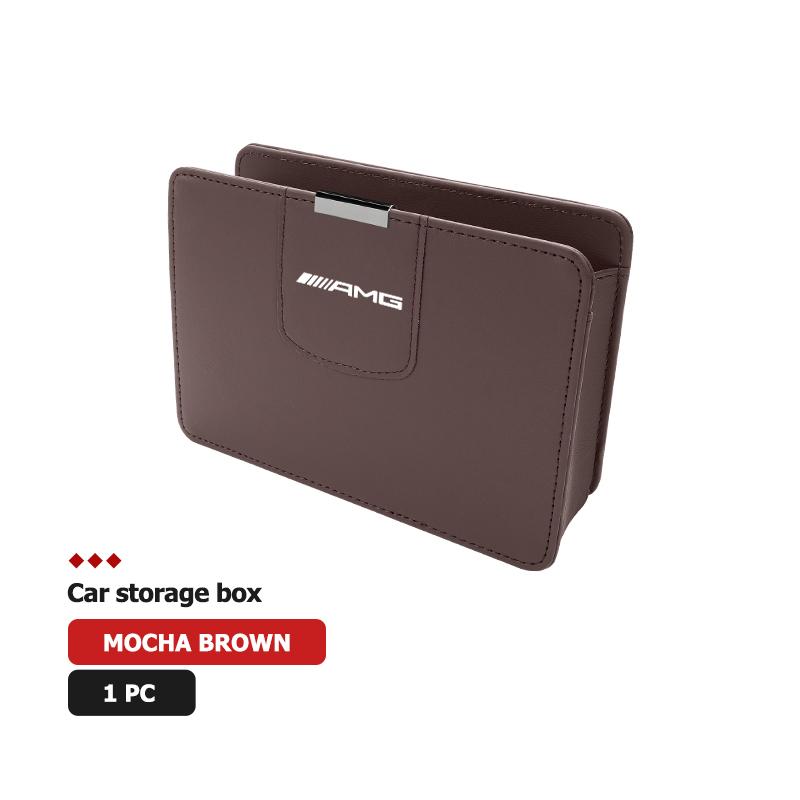 IYETK1 PU Leather Car Seat Side Door Storage Box Phone Pocket Pouch For Mercedes Benz AMG W204 W205 W203 W211 W201 W210 W108 W124 W126