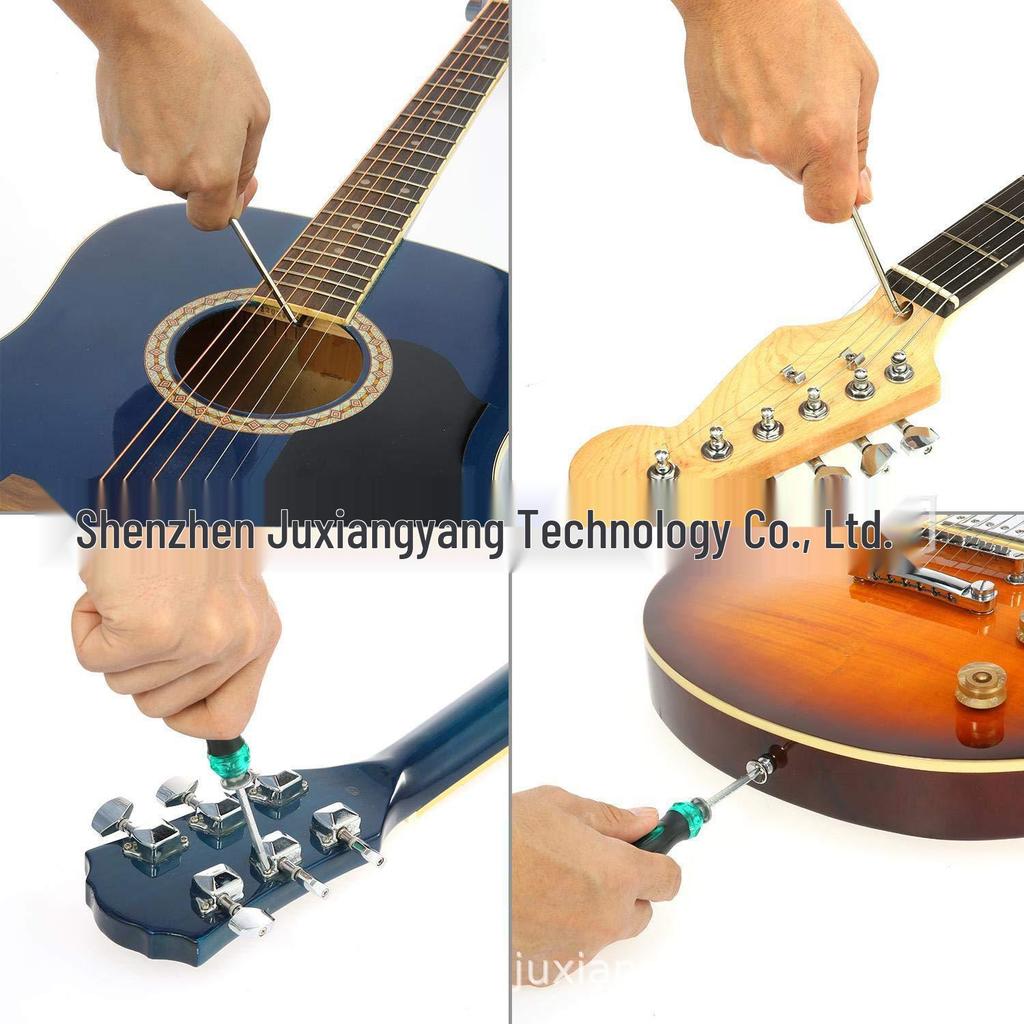 Guitar Repair Kit: 11-in-1 Tool Set with Wrench, File, String Gauge & Cutter, Fret Polisher, and Accessories