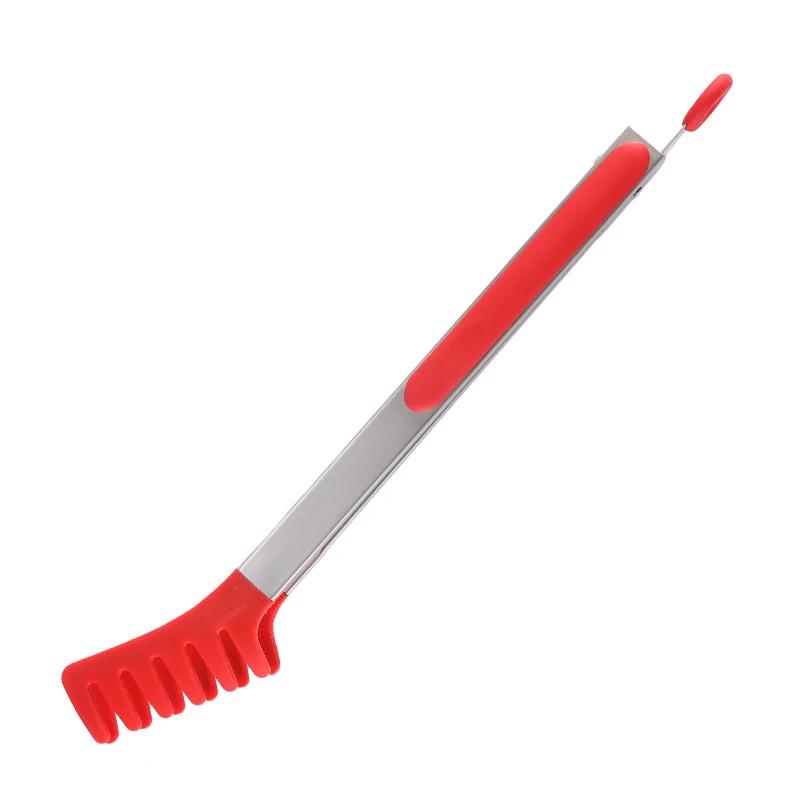 Pinza per Cibo in Acciaio Inossidabile e Silicone, Pinza per Barbecue Resistente al Calore e alle Scottature, Pinza Estesa per Pane, Strumento per Cottura in Cucina