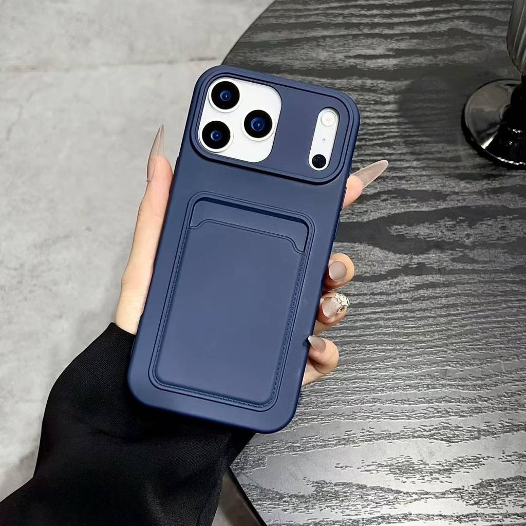 Luxury Card Bag Slot Holder Pocket Case For iPhone 17 16 15 14 13 12 11 Pro Max XS XR X 8 7 Plus Soft Silicone Shockproof Cover