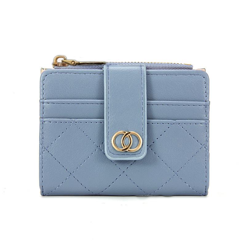 Women's Wallet Short Solid Color Wallet Card Bag Integrated Multi functional Zipper Zero Wallet