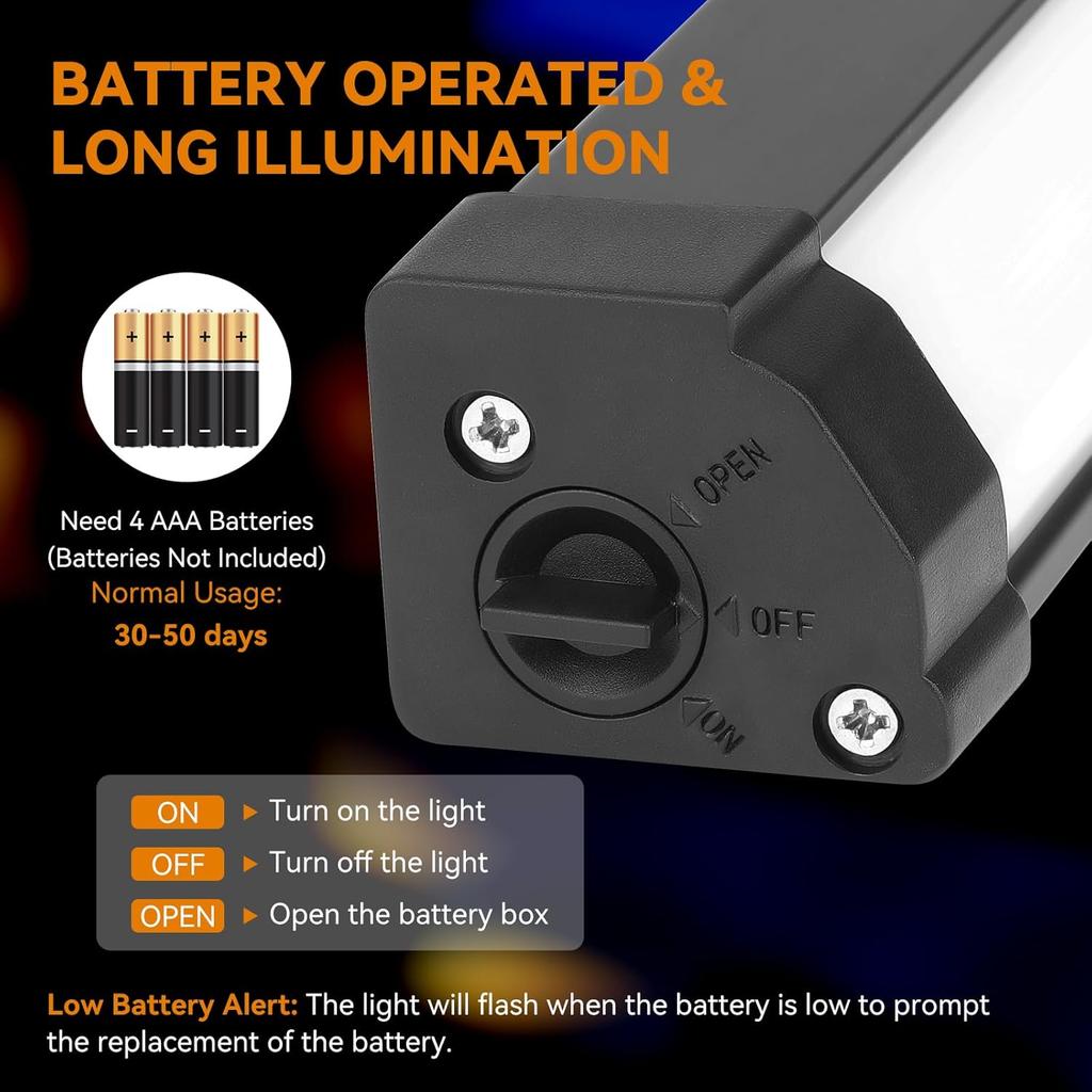 Motion Activated RV Step Lights, IP65 Waterproof Battery Operated Motorhome LED Light Strip Magnetic RV Night Light Bar For Motorhome, Trailers,