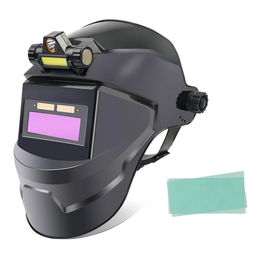 PC Welding Masks Automatic Variable Light Adjustment Large View Auto Darkening Welding Facemask for Arc Welding Grinding Cutting
