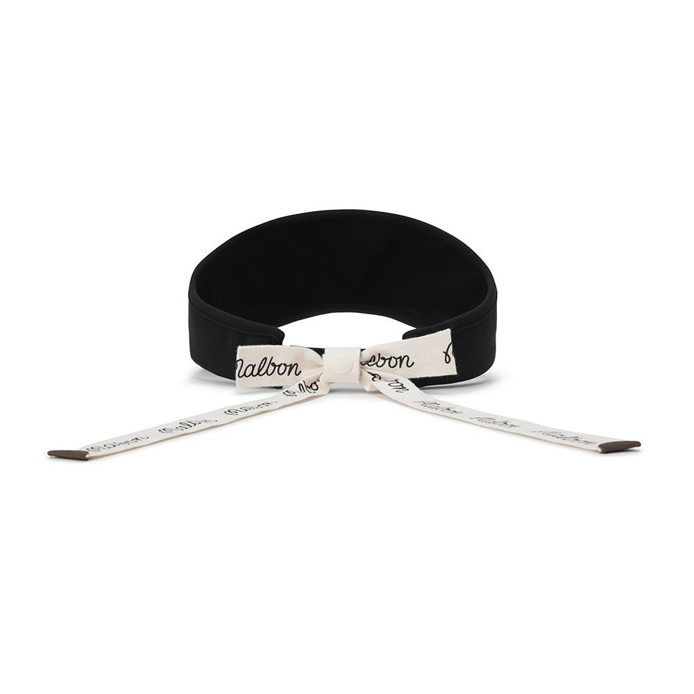 MALBON GOLF Women'S Detachable Ribbon Visor Black (Woman)