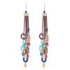 Retro trendy bohemian crystal fringed earrings 925 silver stud earrings temperament long women's personalized earrings