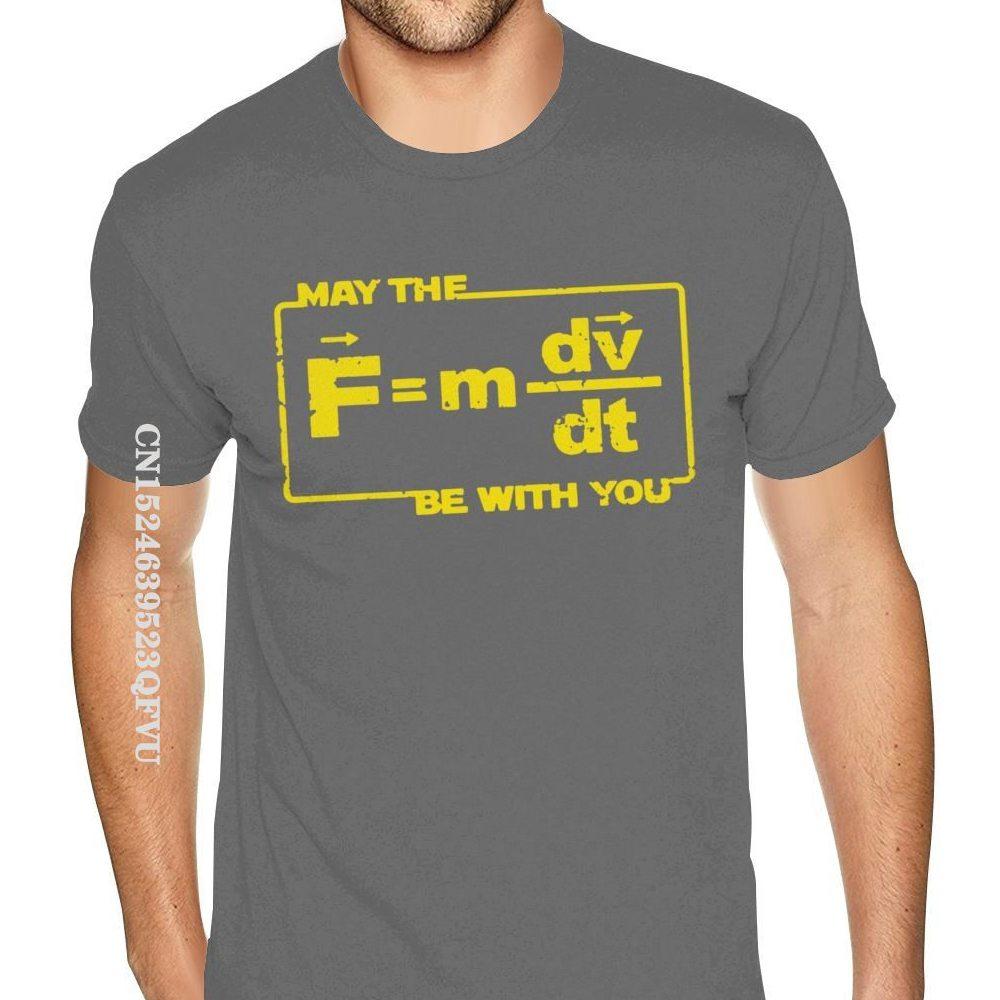 Oversized May The Force Star Equation Funny Space Physics Humor Wars T Shirt Homme Simple Design Gothic Style Anime Tshirt
