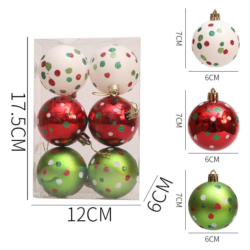 6cm Festival Christmas Balls Ornament Christmas Cheer Tree Balls Ornament with Fine Detailing Festival Hanging Bauble