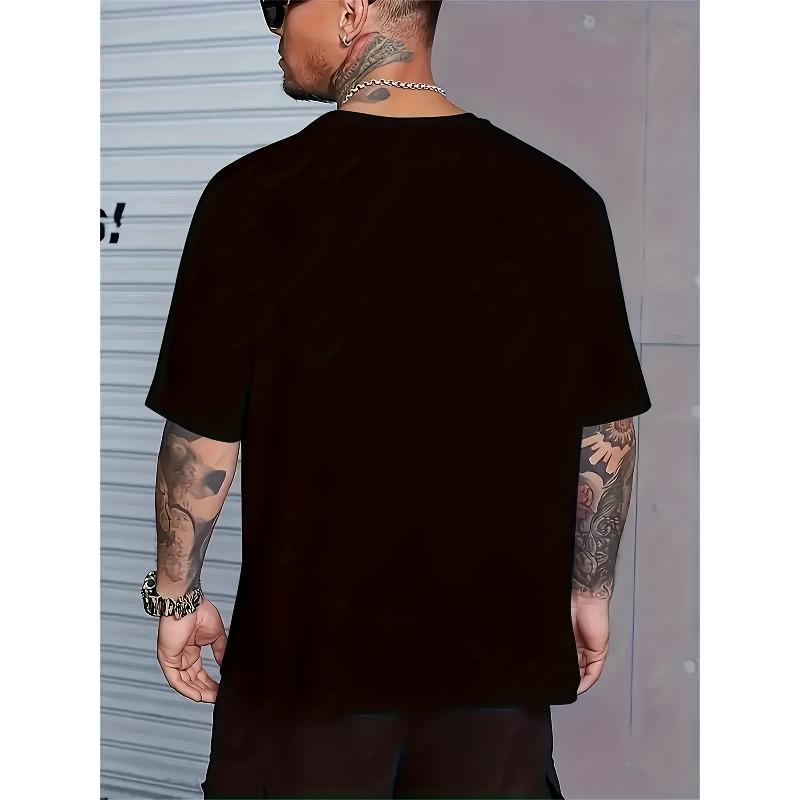 European Sizes Slight Stretch Men's Casual T-Shirt Crew Neck Loose Casual Fit For Men Comfortable Men's Tops