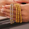 Gold Color Zinc Alloy Magnetic Fastener luxury Round Bracelets Fashion Stainless Steel Hollowed Bracelet Women's Zircon Accessories