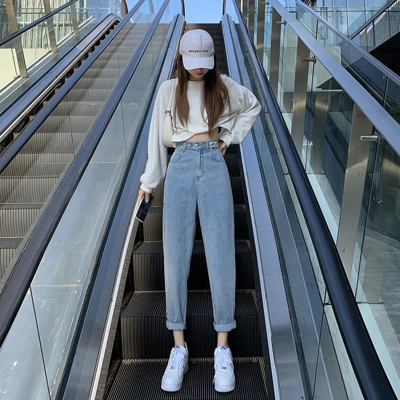 Fleece Jeans High Waist Denim Pants 