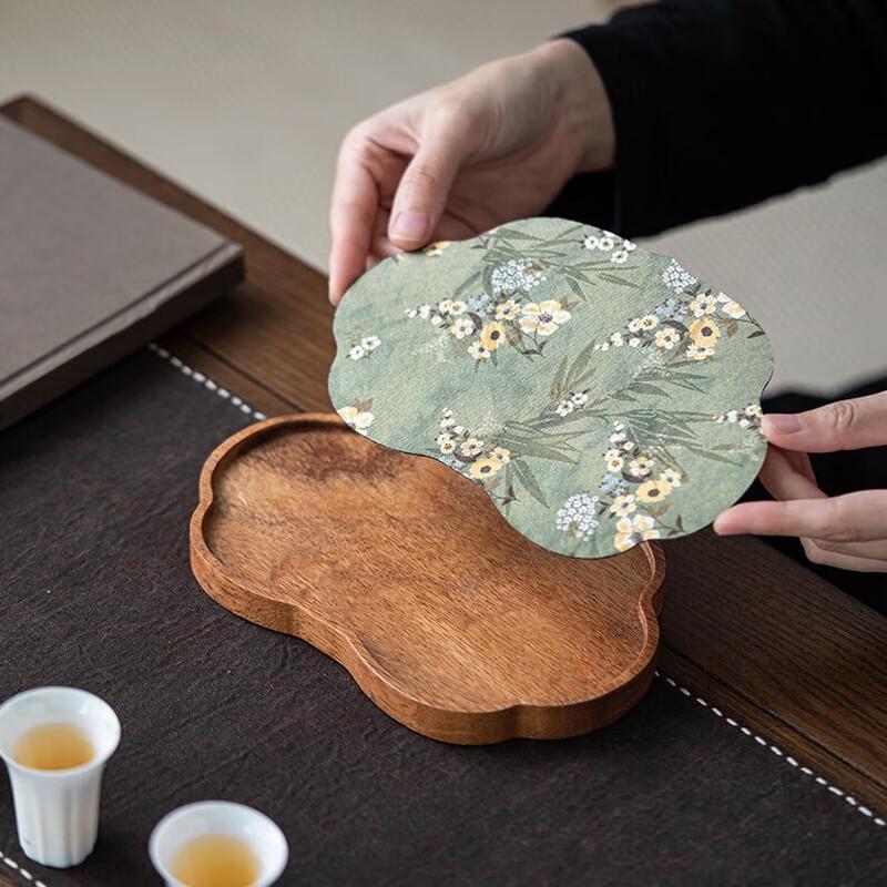 Walnut Wood Retro Chinese Teapot Tray