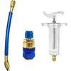 Oil Dye Injectors Kit, 30ml/1 Oz AC Oil Injector with 1/4 SAE Connector Quick Coupler, Air Conditioner Oil Dye Filler Hand Push Compressor Tool for