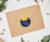 Darling Souvenir 45 Pcs Round Envelope Seal Black Aster Flower Save The Date Stickers DIY-1.6