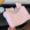 Spring and Autumn New Women's Small Fragrant Knitted Sweater Lazy Style 2025 Pink Temperament Round Neck Hooded Sweater Women's Top