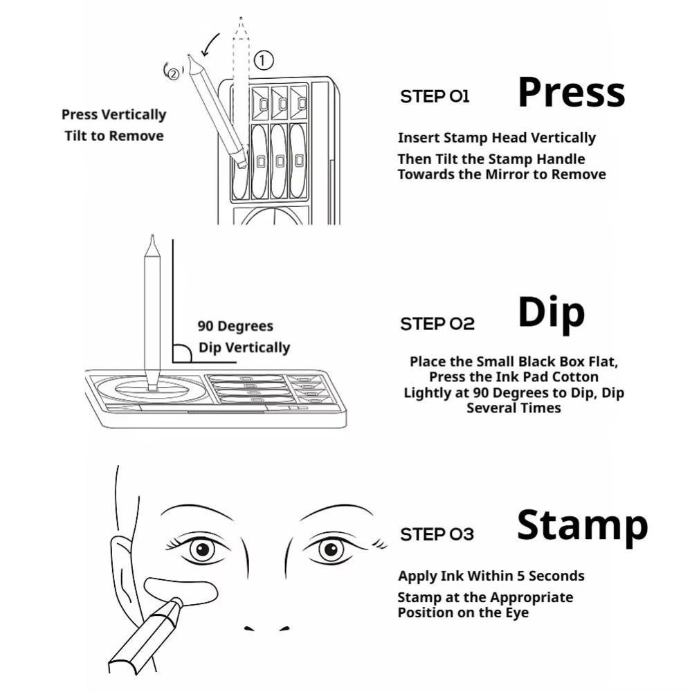Waterproof 3 in 1 Eyeliner Stamp Tools Ultra-Fine Tip Freckle Makeup Stamp Tool  For Daily Makeup