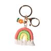 Handmade Multicolor Gradient Crochet Rainbow Tassel Keychain Accessory