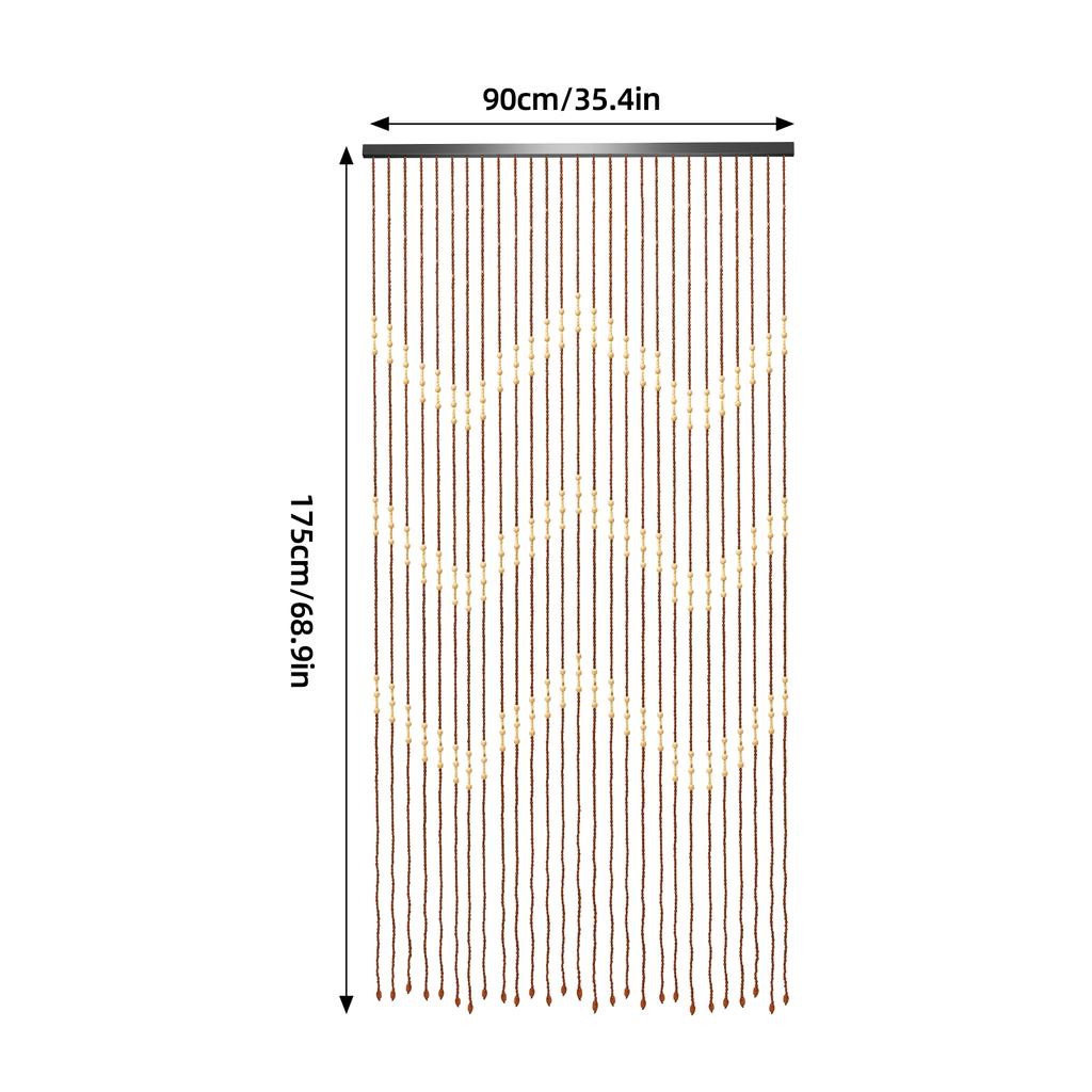 Bamboo Bead Curtain, String Door Curtains Beaded, Wooden Curtain for Doorway, Living Room, Balcony, Bathroom, Bedroom, Kitchen