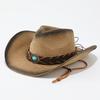 Big-brimmed jazz straw hat women's summer outdoor travel sunscreen sunshade beach hat western cowboy hat men's Tibetan hat