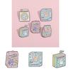 Trendy Box Milk Drink Style Brooch With Adorable Cat Graphic And Alphabetic Motifs