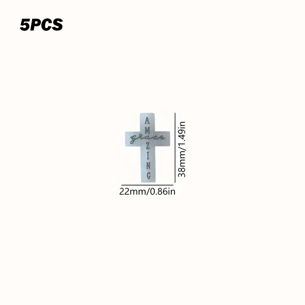 

5/25PCS letter cross silicone bead set, perfect for DIY handmade crafts such as keychains, necklaces, bracelets, etc