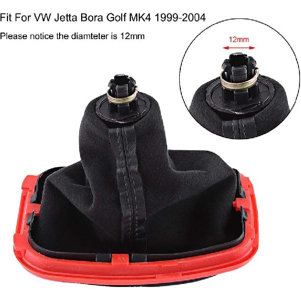 Qiilu 5 Speed Shift Boot Gear Shifter Knob Gaitor Boot Kit for MK4 1999-2004