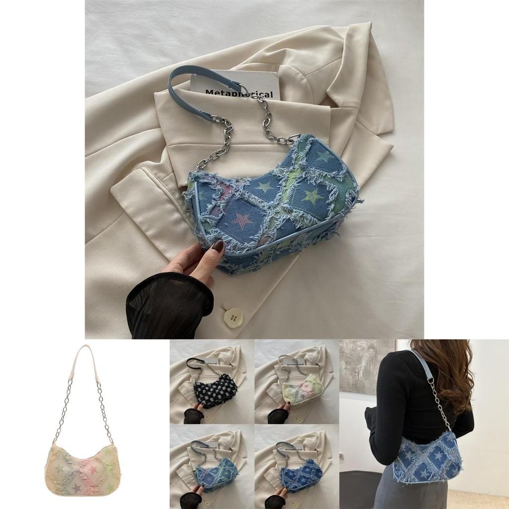 Chic Commuter Crescent Bag Stylish Canvas Crossbody Purse For Trendy Women