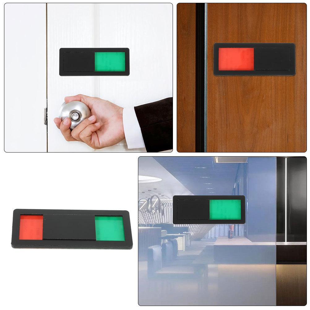 2Pcs Bathroom Signboard Toilet Occupied Vacant Slider Door Privacy Indicator Reusable Easy Install Modern Style for Home Hotel